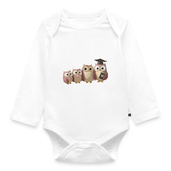 PROFESSOR OWL - Organic Longsleeve Baby Bodysuit - white - Front
