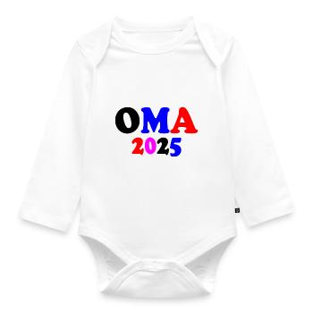 Oma 2025 - Baby Bio-Langarm-Body - Weiß - Vorne