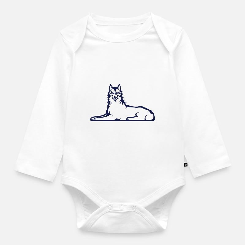 Chechen Wolf 2025 edition - Organic Longsleeve Baby Bodysuit - white