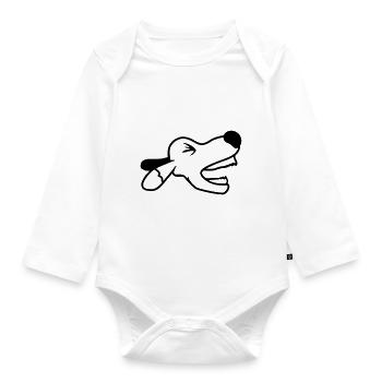 Dog, angry, biting, , barking, barking, loud, yapping - Organic Longsleeve Baby Bodysuit - white - Front