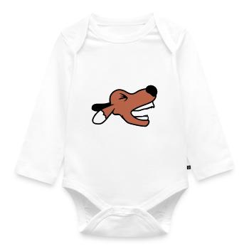 Dog, angry, biting, , barking, barking, loud, yapping - Organic Longsleeve Baby Bodysuit - white - Front