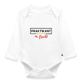 Intern in action - Organic Longsleeve Baby Bodysuit - white - Front