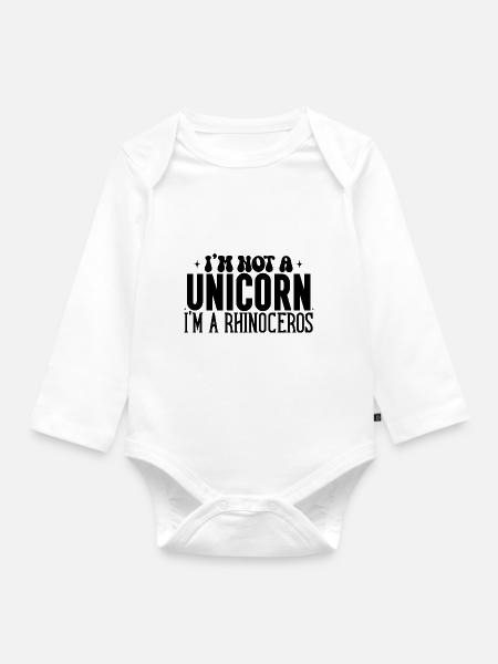 Unicorn - Baby Bio-Langarm-Body - Weiß