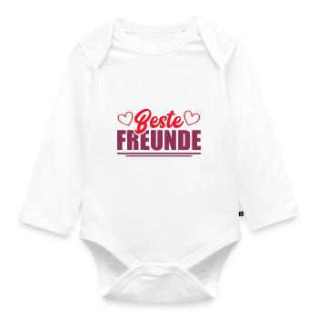 beste freunde - Baby Bio-Langarm-Body - Weiß - Vorne