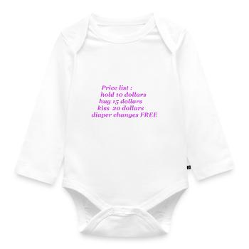 diaper change - Baby Bio-Langarm-Body - Weiß - Vorne