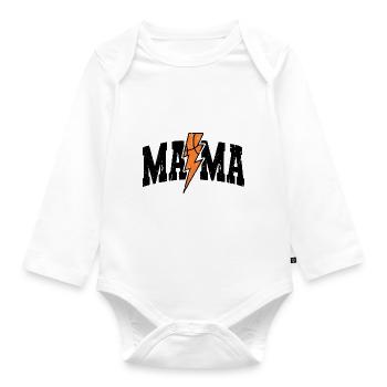 Basketball Mama Lightning Bolt Design - Organic Longsleeve Baby Bodysuit - white - Front