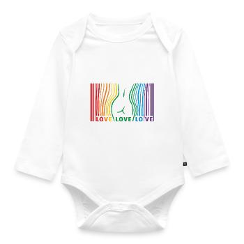 LOVE LOVE LOVE - Baby Bio-Langarm-Body - Weiß - Vorne