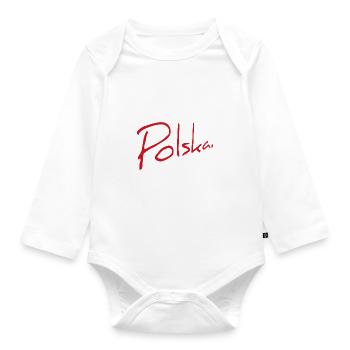 Polska Lettering - Polen - Poland - polnisch - Organic Longsleeve Baby Bodysuit - white - Front