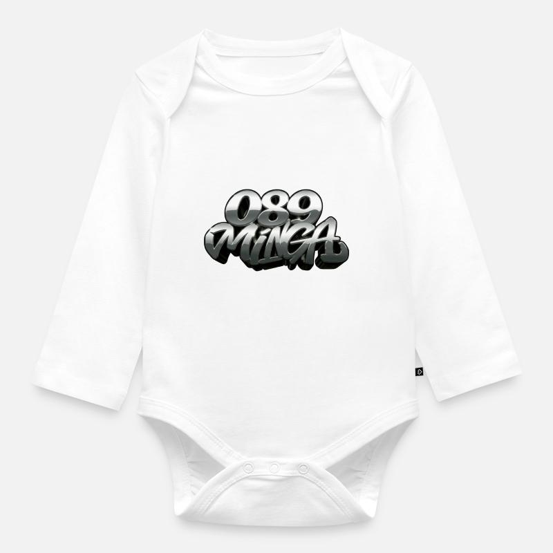 089 Minga Logo - Baby Bio-Langarm-Body - Weiß