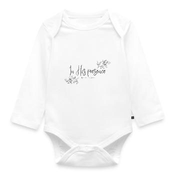 Joy in God's presence - Organic Longsleeve Baby Bodysuit - white - Front