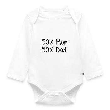 50 pour cent maman - 50 pour cent papa - bébé - Body Bébé bio manches longues - blanc - Devant
