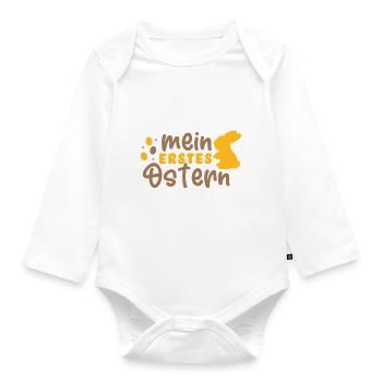 mein erstes Ostern gelb - Baby Bio-Langarm-Body - Weiß - Vorne