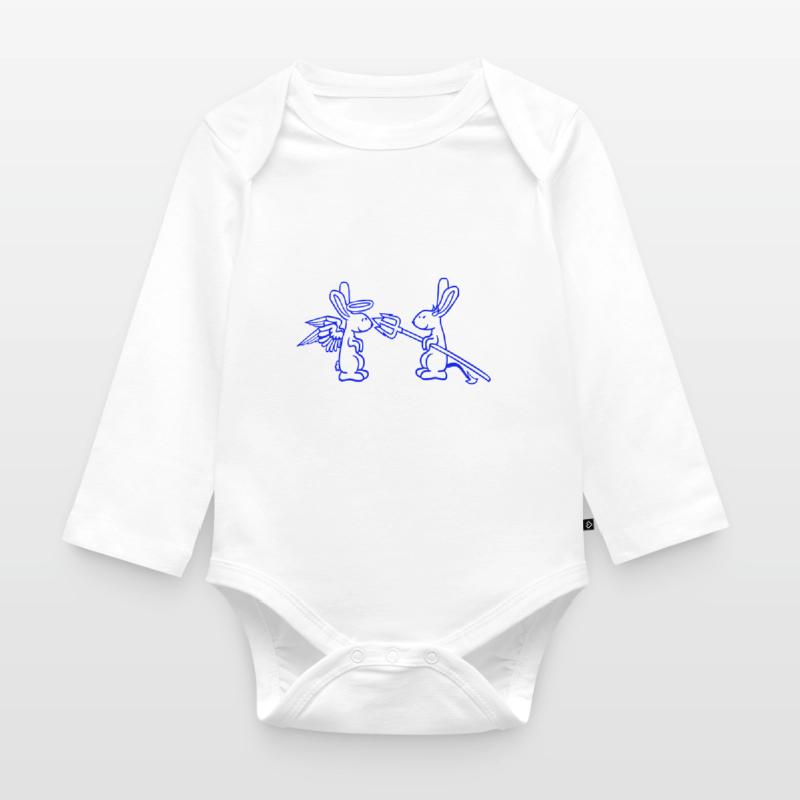 Rabbit Angel Conscience Devil Demon Evil Satan Hell Organic Longsleeve Baby Bodysuit