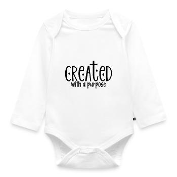 Created With A Purpose - Baby Bio-Langarm-Body - Weiß - Vorne
