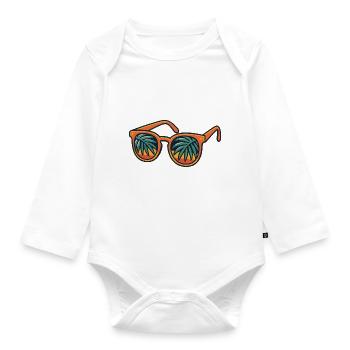 Sonnenbrille - Baby Bio-Langarm-Body - Weiß - Vorne