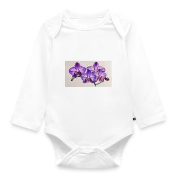 Orkedea lilas - Body Bébé bio manches longues - blanc - Devant