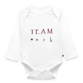 TEAM work - Organic Longsleeve Baby Bodysuit - white - Front