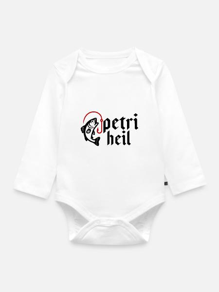 Petri Heil Angeln - Baby Bio-Langarm-Body - Weiß