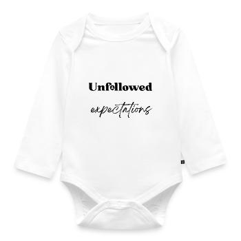 Unfollowed expectation - Organic Longsleeve Baby Bodysuit - white - Front