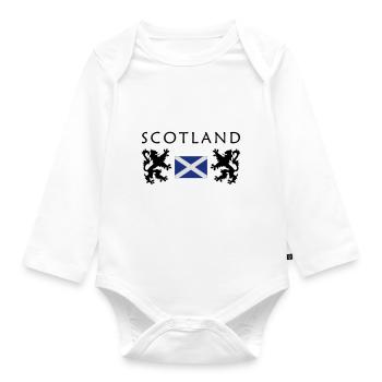 Scotland flag - Organic Longsleeve Baby Bodysuit - white - Front
