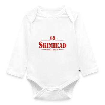 Working Class Skinhead Oi! Antiracist Bootboys My - Organic Longsleeve Baby Bodysuit - white - Front