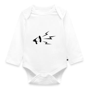 Megaphone - Organic Longsleeve Baby Bodysuit - white - Front