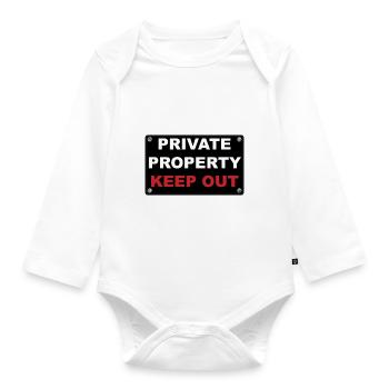 private property - Organic Longsleeve Baby Bodysuit - white - Front