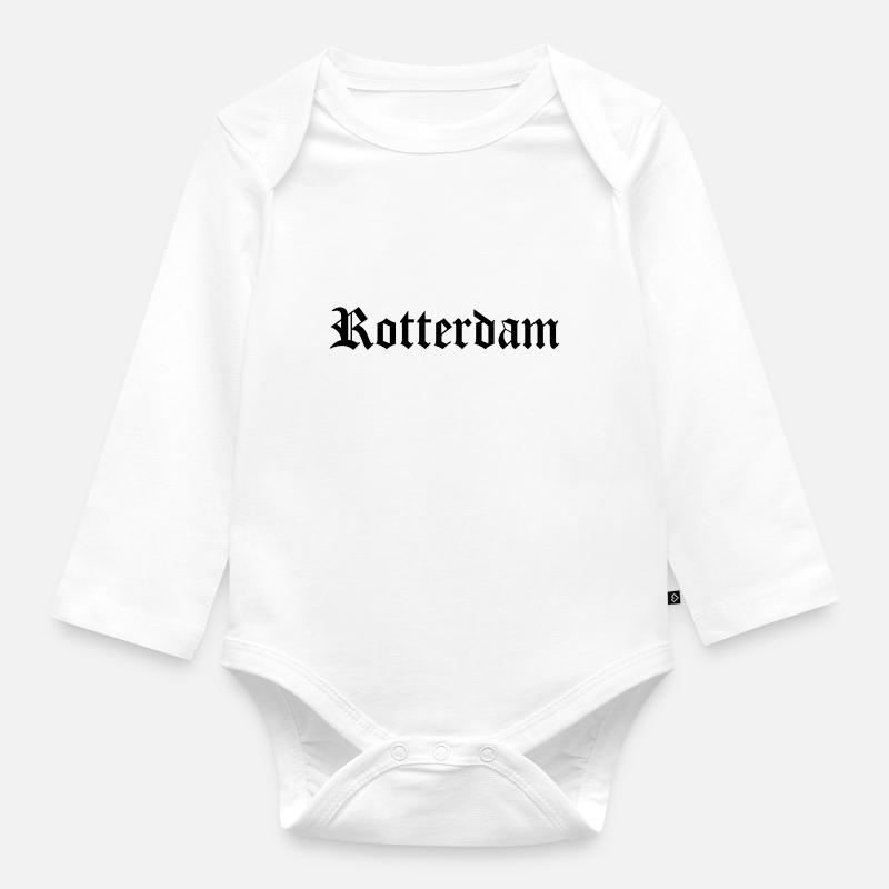 Rotterdam - Baby Bio-Langarm-Body - Weiß
