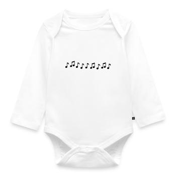 Musiknoten - Baby Bio-Langarm-Body - Weiß - Vorne