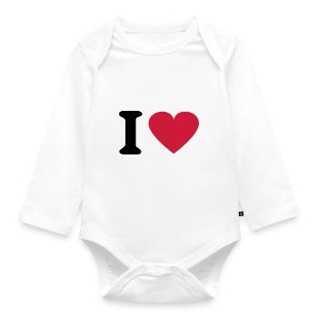 I Heart - Organic Longsleeve Baby Bodysuit - white - Front