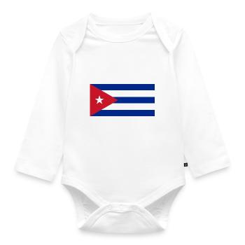 Cuba Cuba Flag Flag - Organic Longsleeve Baby Bodysuit - white - Front