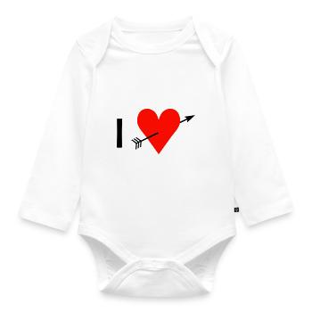 I ♥ / I love - Organic Longsleeve Baby Bodysuit - white - Front