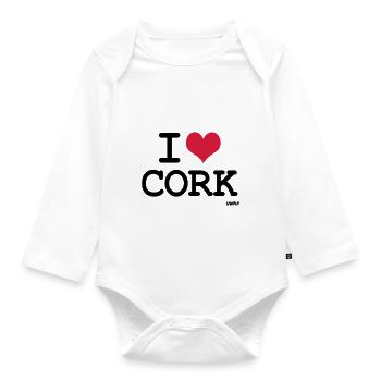 i love cork by wam - Organic Longsleeve Baby Bodysuit - white - Front