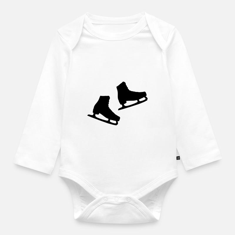 paar_schlittschuhe - Body Bébé bio manches longues - blanc