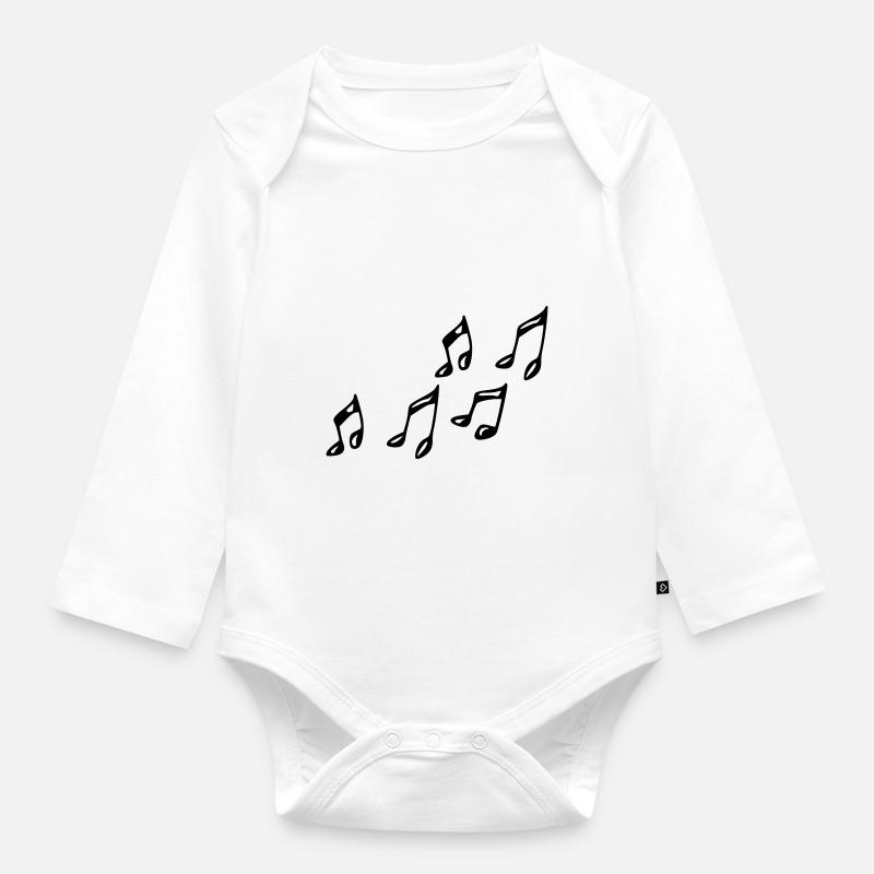 Noten - Baby Bio-Langarm-Body - Weiß