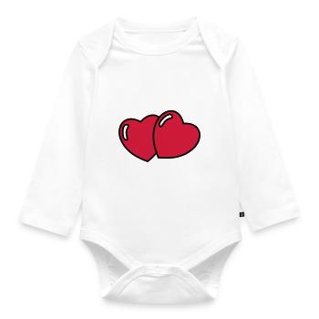 herzen - Baby Bio-Langarm-Body - Weiß - Vorne