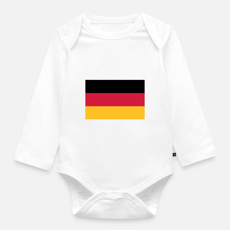 fahne_ger - Organic Longsleeve Baby Bodysuit - white