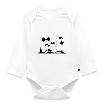Aquarium - Baby Bio-Langarm-Body - Weiß - Vorne