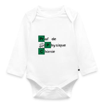 Elu prof de l'année - Physique Chimie - Body Bébé bio manches longues - blanc - Devant