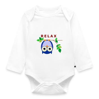 Eule - Relax - Baby Bio-Langarm-Body - Weiß - Vorne
