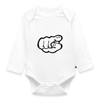 Finger Point - Organic Longsleeve Baby Bodysuit - white - Front