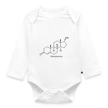 Testosterone - Organic Longsleeve Baby Bodysuit - white - Front