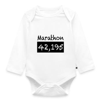 Marathon 42 195 Kilometer - Baby Bio-Langarm-Body - Weiß - Vorne
