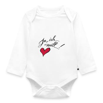 Ja, ich will! - Baby Bio-Langarm-Body - Weiß - Vorne