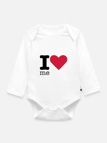 I Love Me - Body Bébé bio manches longues - blanc