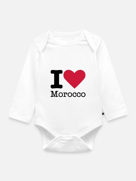 I Love Morocco - Body Bébé bio manches longues - blanc