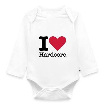 I Love Hardcore - Baby Bio-Langarm-Body - Weiß - Vorne