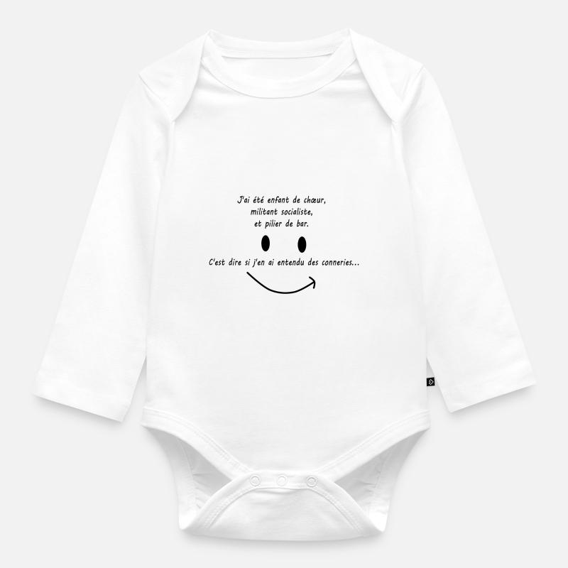 humour - Body Bébé bio manches longues - blanc