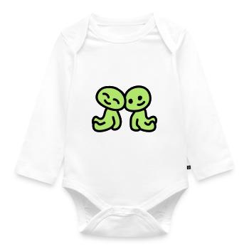 Friendship - love - Organic Longsleeve Baby Bodysuit - white - Front