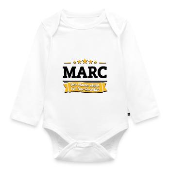 Marc – Der Name steht für Top-Qualität! - Baby Bio-Langarm-Body - Weiß - Vorne